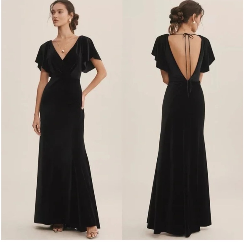 Jenny Yoo Black Backless Dress